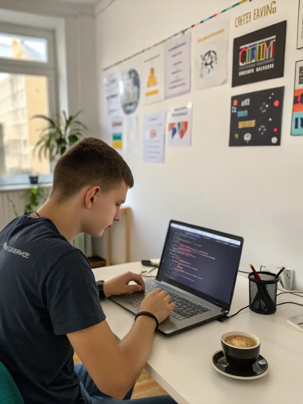 A focused shot of a student successfully executing an SQL query, symbolizing achievement and practical skill acquisition in database management.